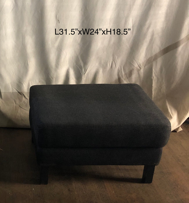 Charcoal Gray Fabric Covered Ottoman