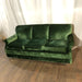 green velvet couch with air casters