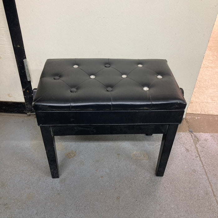 Black Padded Piano Bench