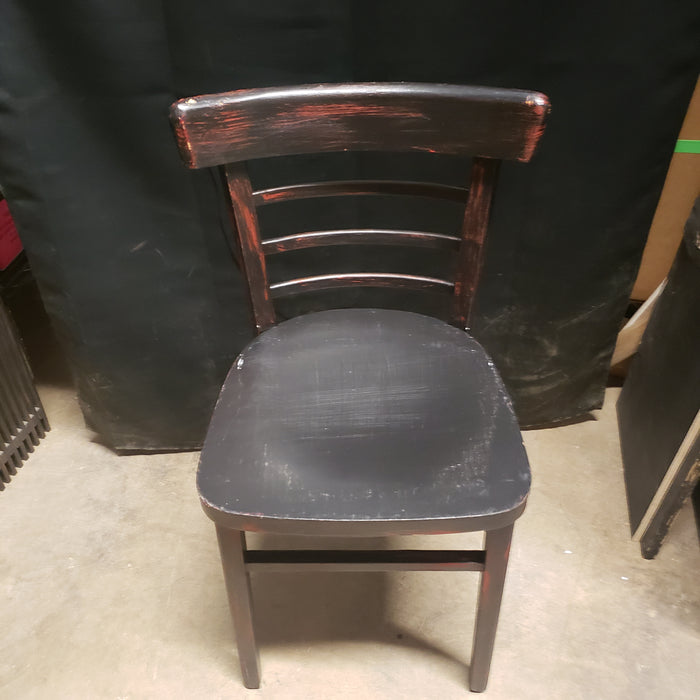 Black and Brown Ladderback Wood Chair