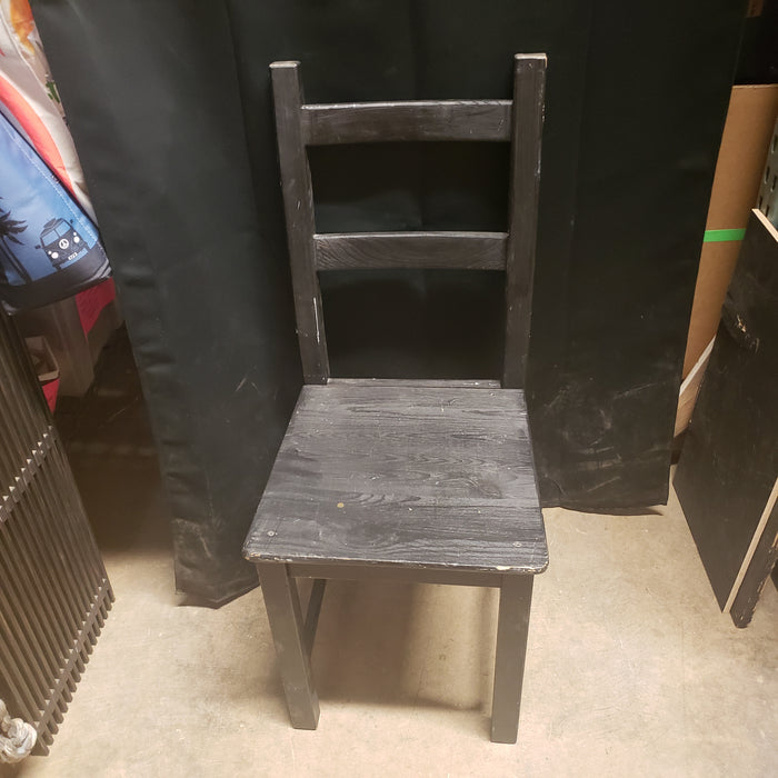 Black Ladderback Wood Chair