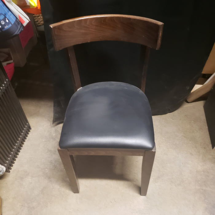 Black Cafe Cushioned Wood Chair