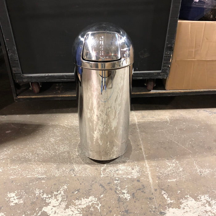 Silver Garbage Can
