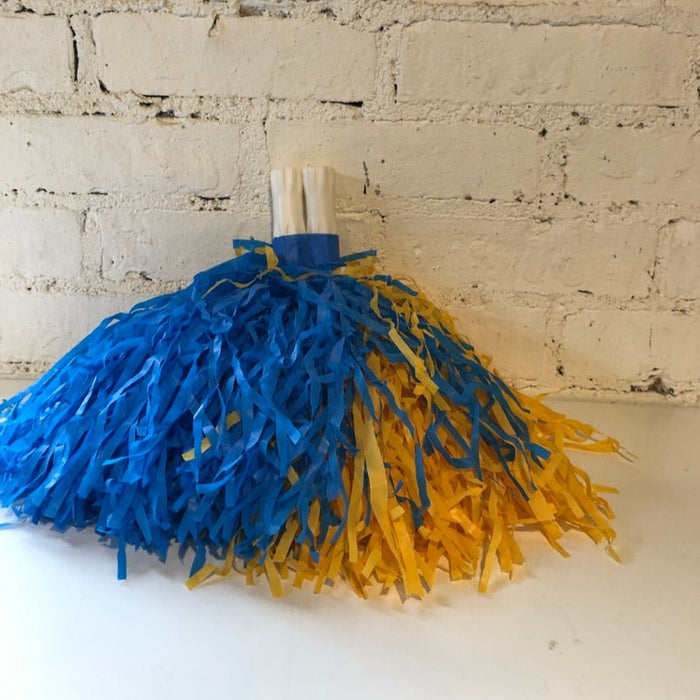 Blue and Yellow Cheer Pom Poms