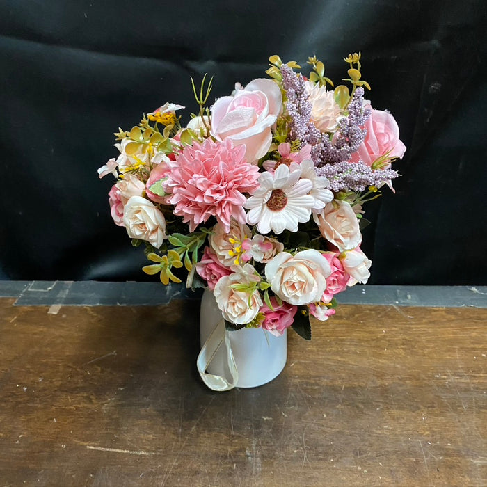 White Porcelain Vase with Flowers