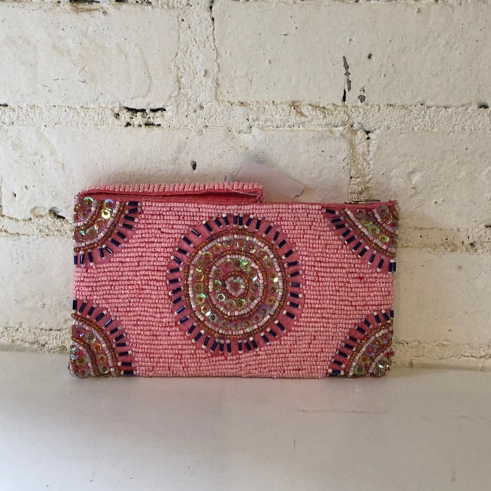 Pink Beaded Wallet