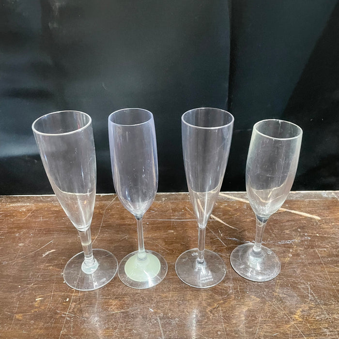 Assortment of Plastic Champagne Glasses