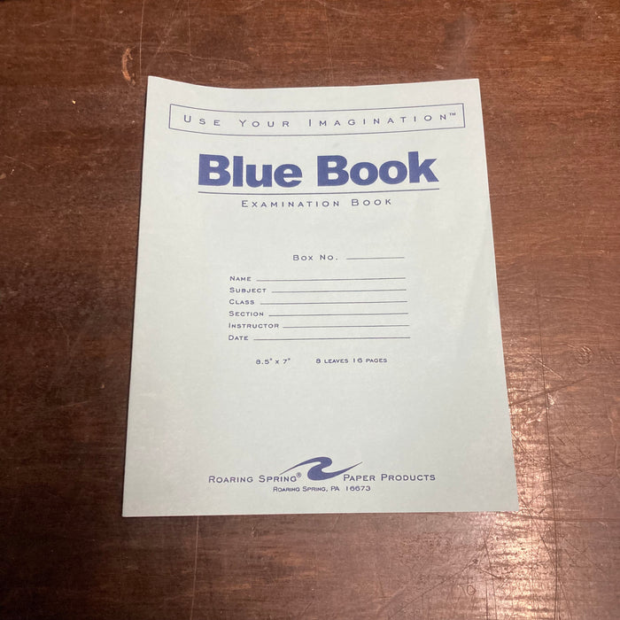 Blue Book Examination Book