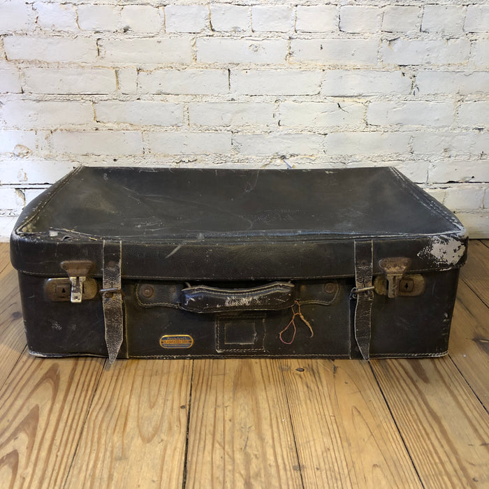 Deep Brown Leather Suitcase