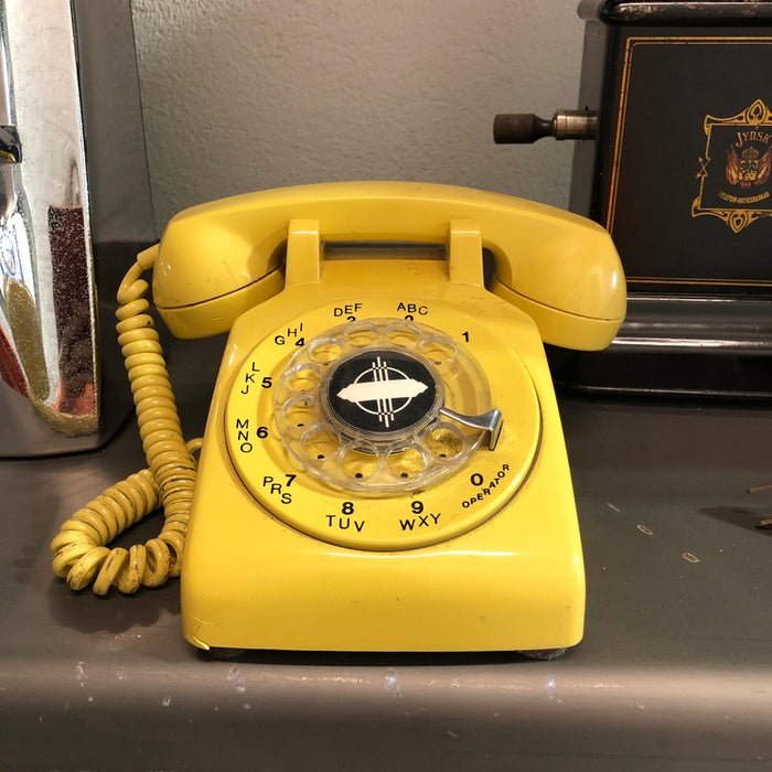 Rotary Yellow Telephone