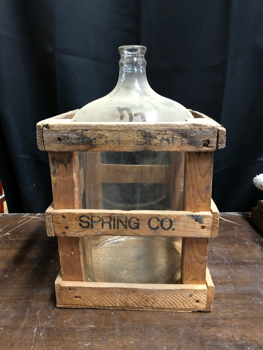 Wooden crate with bottle