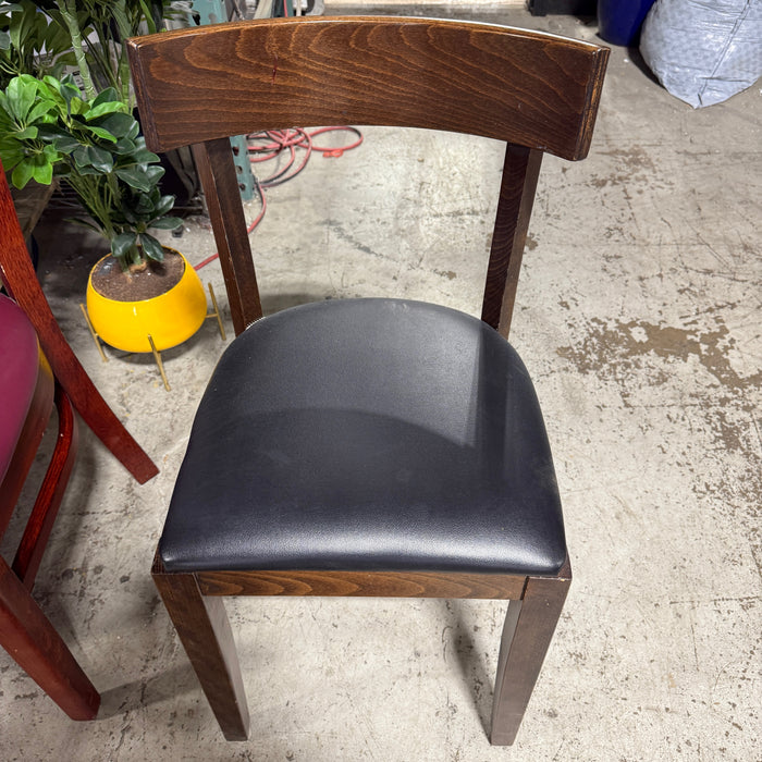 Black Cafe Cushioned Wood Chair