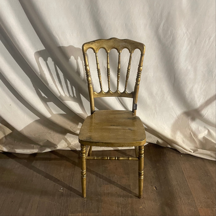 Gold with Black Plastic Banquet Chair