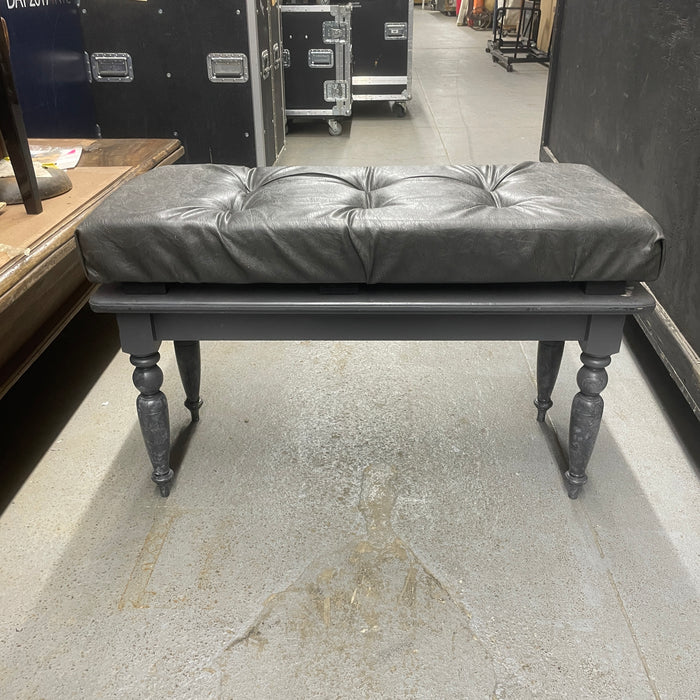 Gray Padded Piano Bench