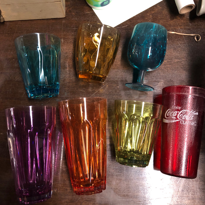 Assortment of retro plastic colored glasses