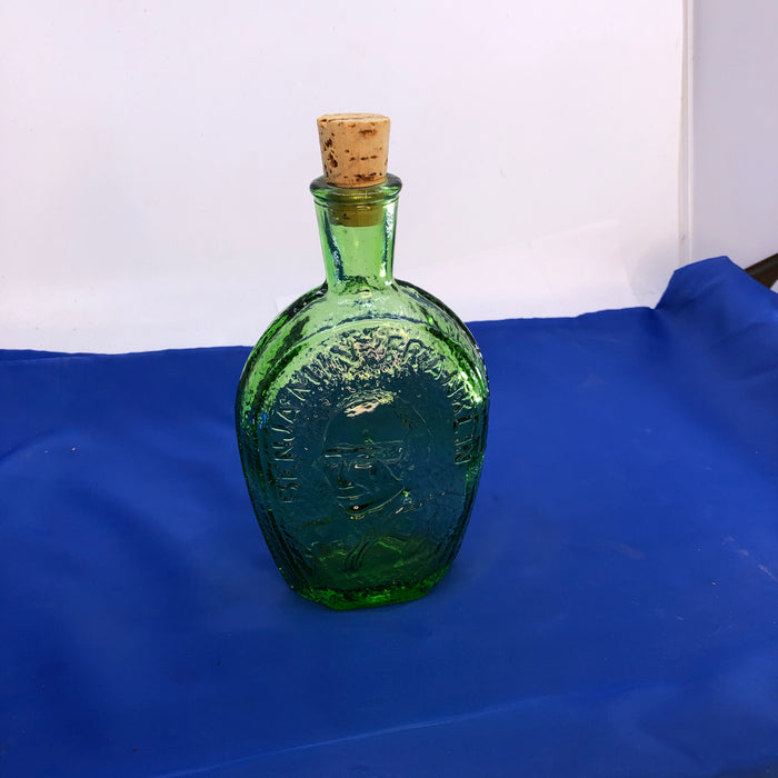 Green Glass Liquor Bottle