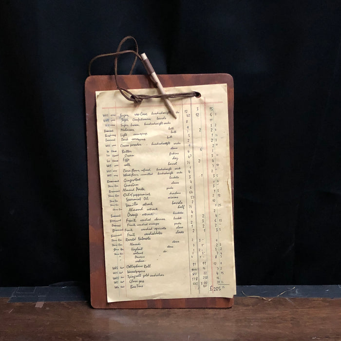 Vintage clipboard with pencil