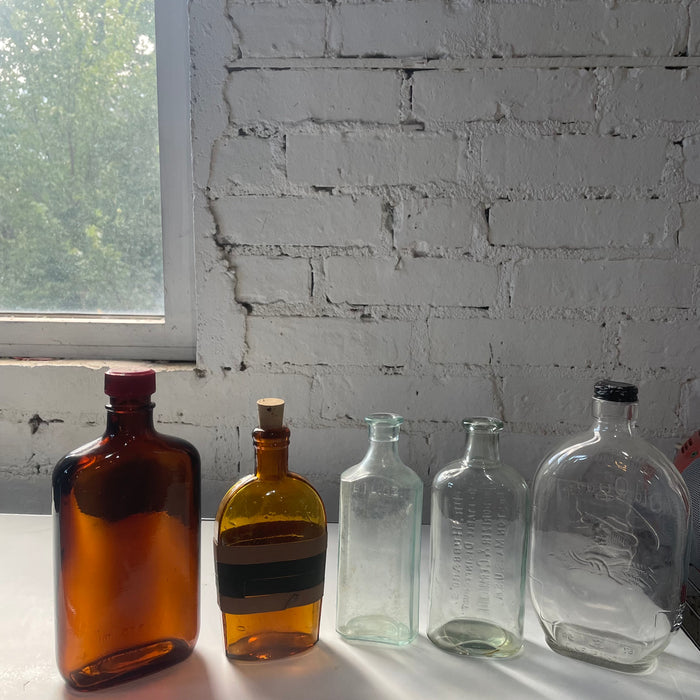 Assortment of Small Glass  Bottles