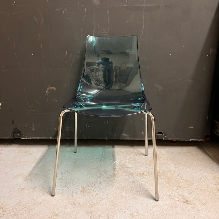 Blue transparent Plastic Chair