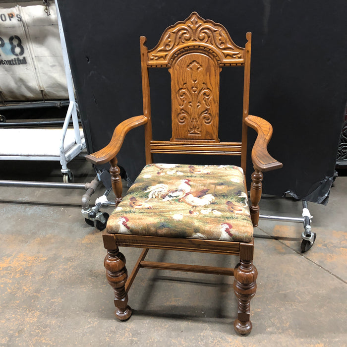 Wooden Armchair with Padded Seat