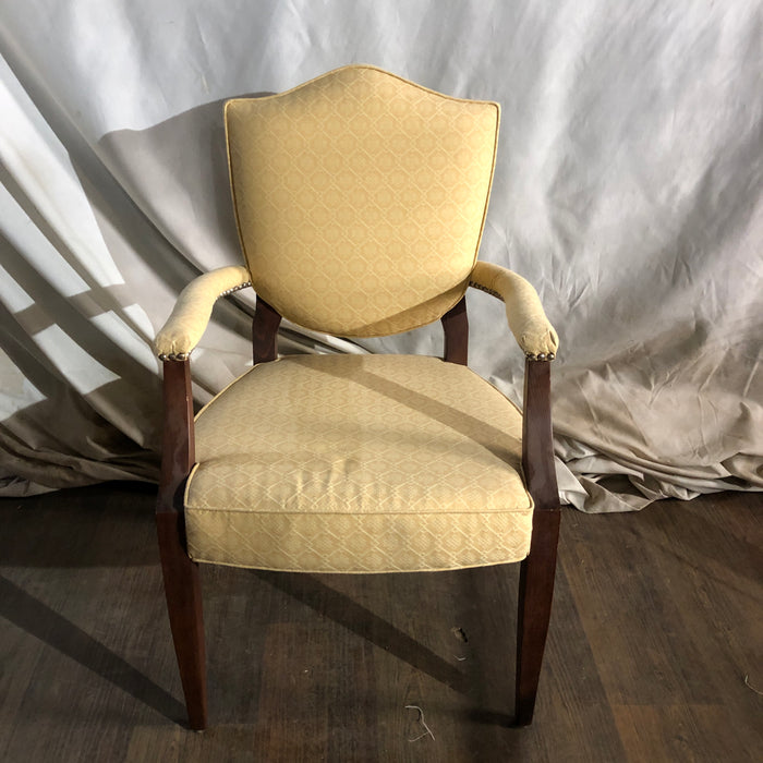 Yellow Fabric Padded Armchair