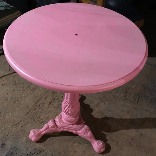 Round Pink Metal Cafe Tables