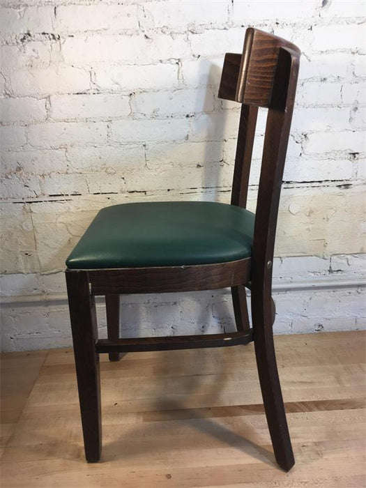 Brown Cafe Chair/Green Cushioned Seat