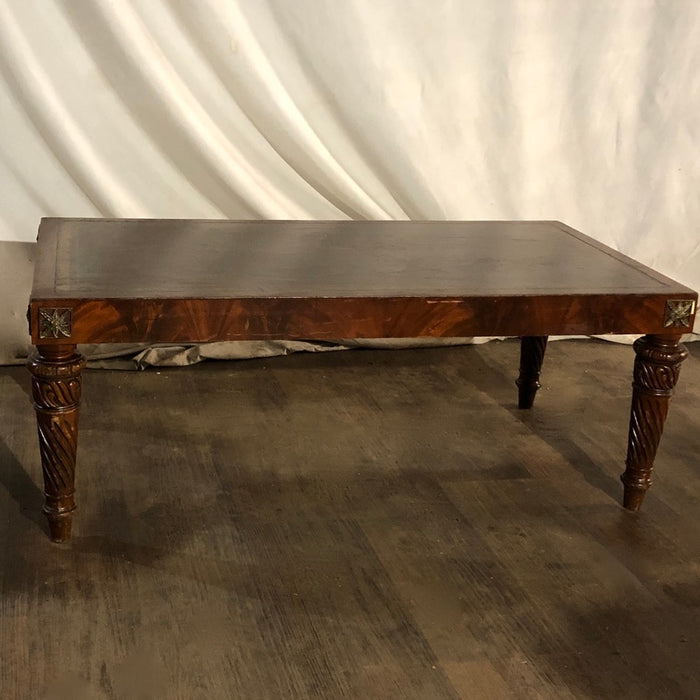  This Wooden Coffee Table, with Fluted Carved Legs. 