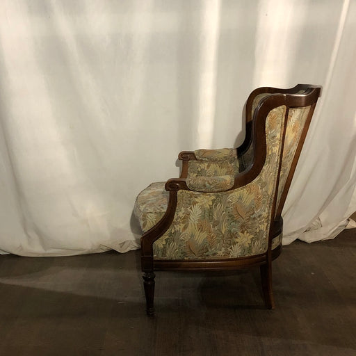 Fern fabric covered armchair