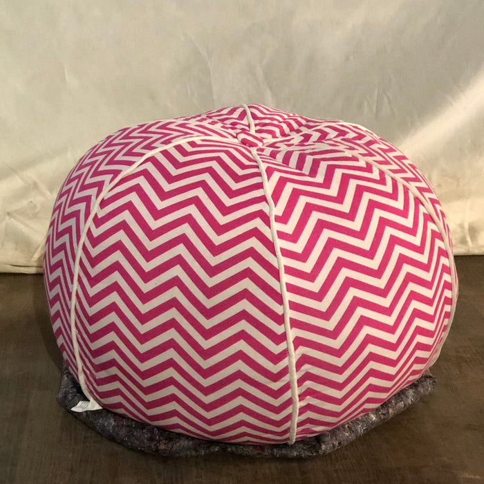 Chevron Striped, Pink and White Children's bean bag chair