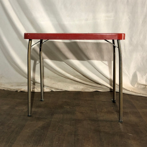 Red Folding Metal Table