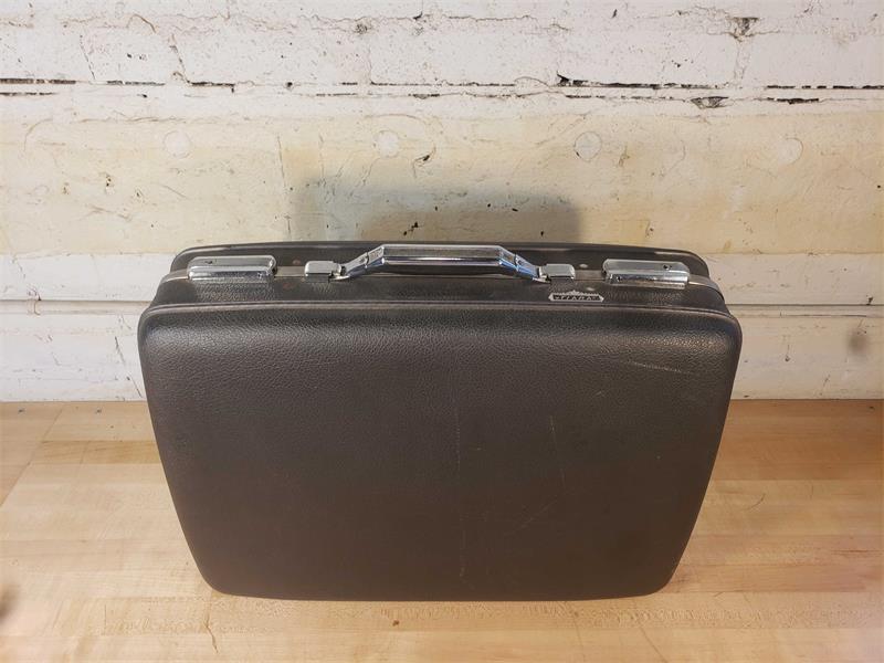 Dark Gray Hard Vinyl Suitcase