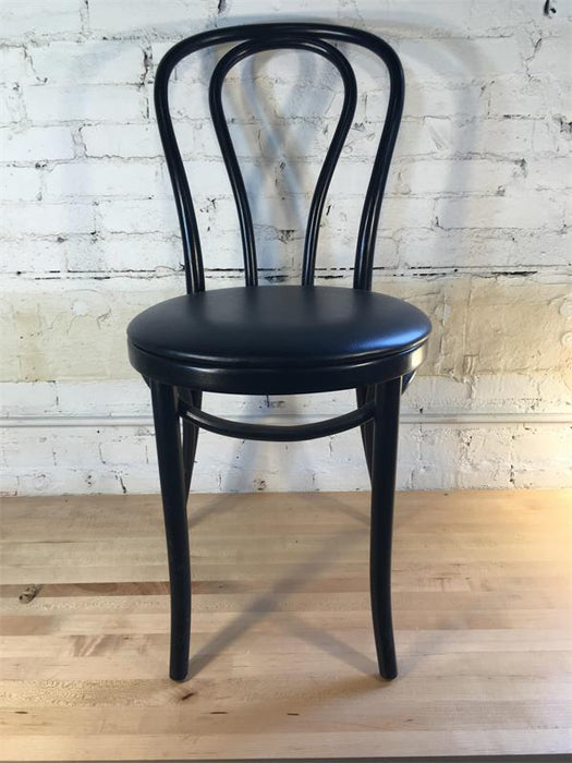 Black Bentwood Chair with Padded Seat