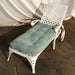 Meant for that lovely Garden party.  White Metal Lattice Design Garden Chair with Wheels  