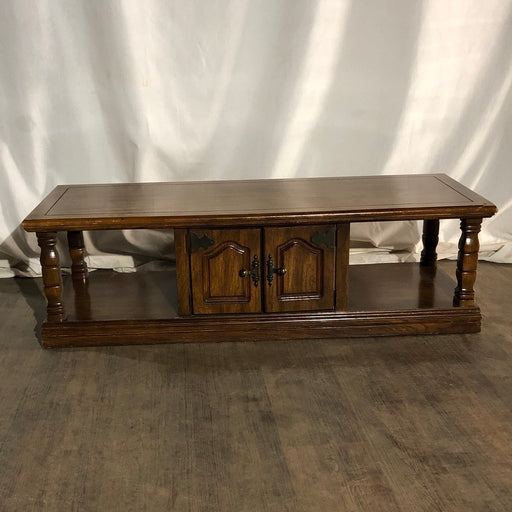 Chunky Wooden coffee table with cabinet