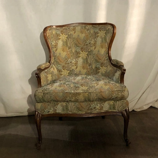 armchair with floral fern design