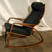 cushioned rocker lounge chair side view