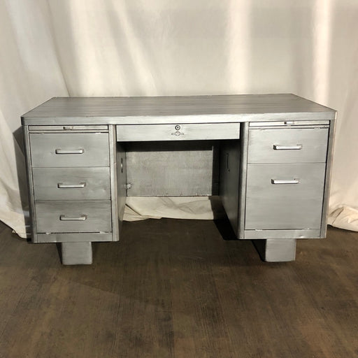 Gray Metal Desk on Castors