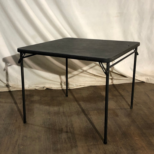 Black folding card table