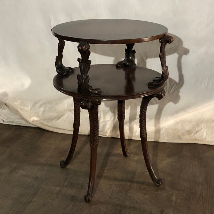 Ornate carved side table with fancy legs