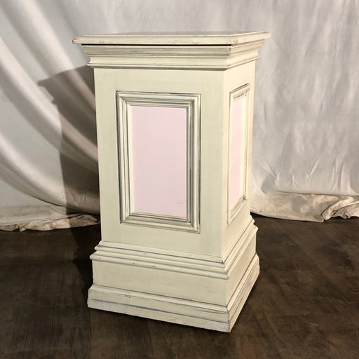 Cream and Pink Wood Podium with Molded Detail  