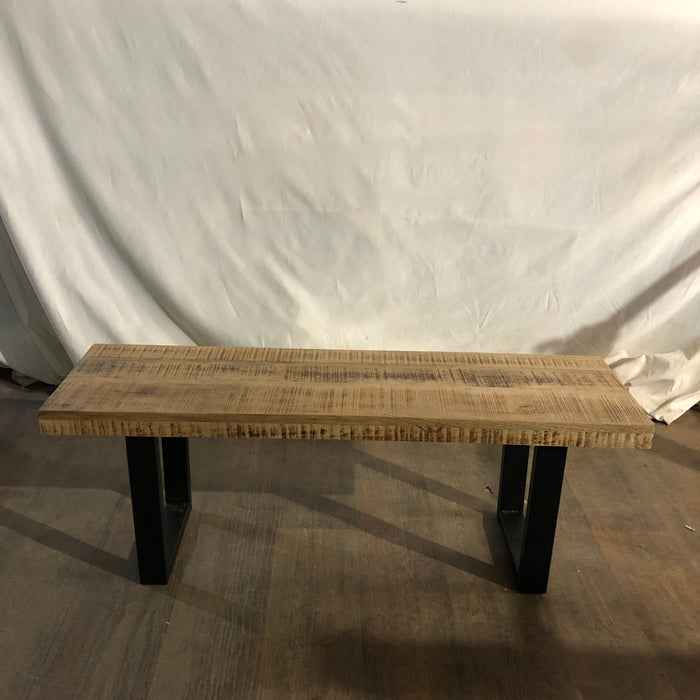Modern Bench Wood top metal legs