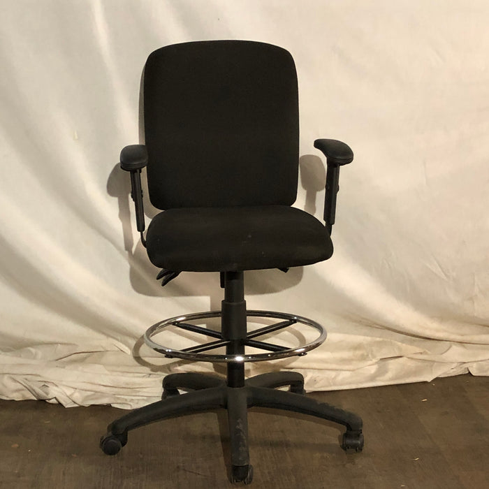 Black Rolling Office Chair with Arms 2