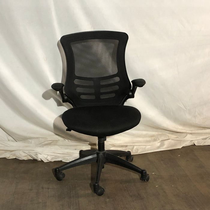 Black Rolling Office Chair with Arms 5