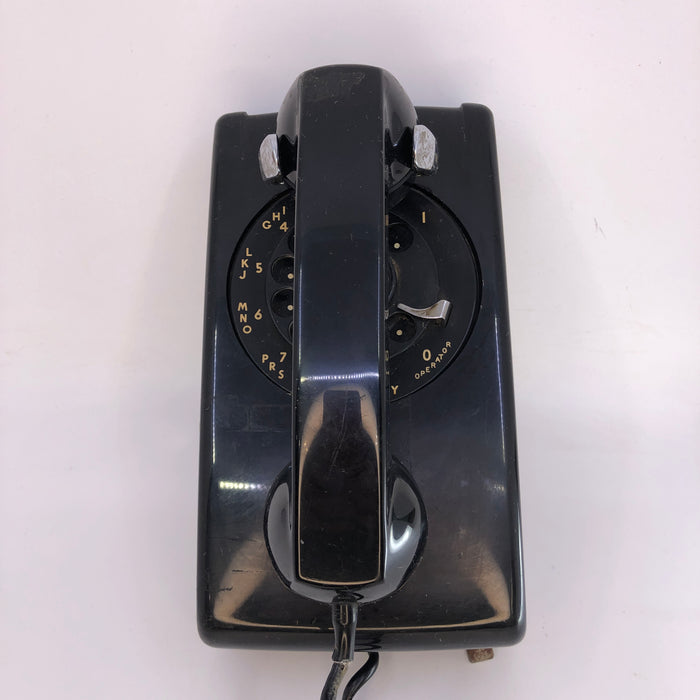 Black Rotary Wall Telephone