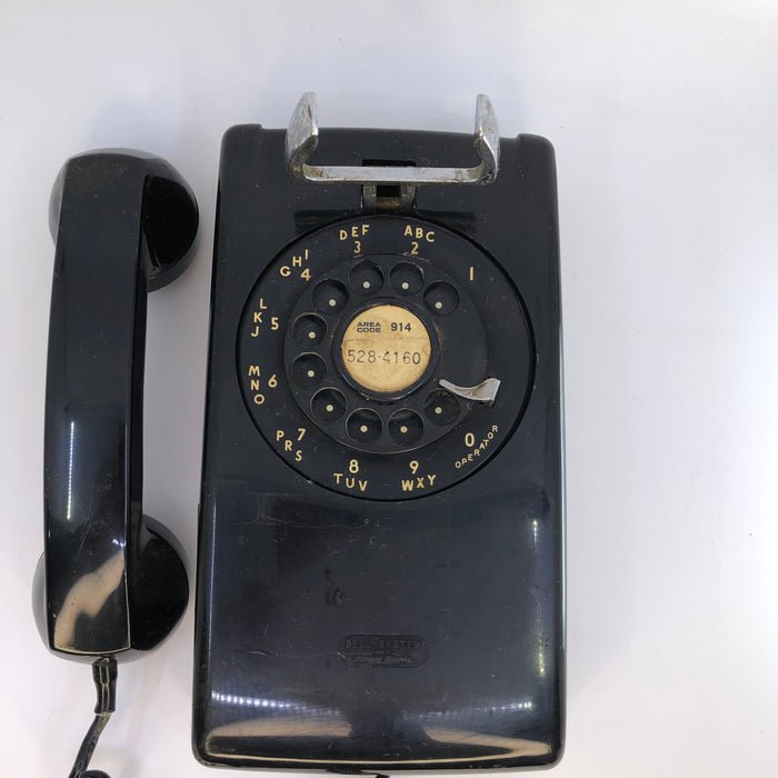 Black Rotary Wall Telephone