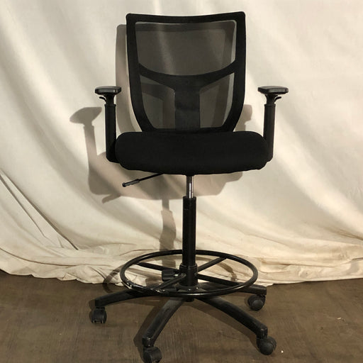 Black Tall Rolling Office Chair with Arms 3