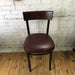 Brown Cafe Chair/Maroon Cushioned Seat