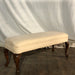 Padded Cream Bench with Cabriole Legs