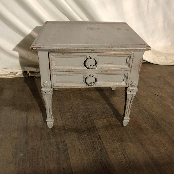 Small Gray Bedside Nightstand Cabinet